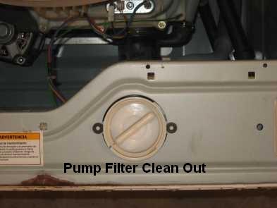 GE front load washer pump clean out